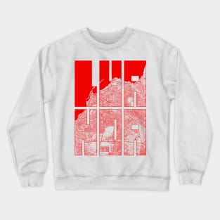 Luanda, Angola City Map Typography - Oriental Crewneck Sweatshirt